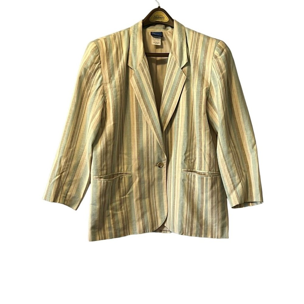 Vintage Jantzen Linen‎ Blend Suit Blazer Women's Size 10 Multicolor
